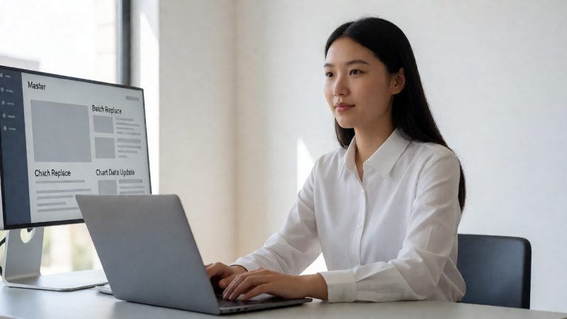 ppt模板下载 实用改稿技巧:母版、批量替换、图表数据更新